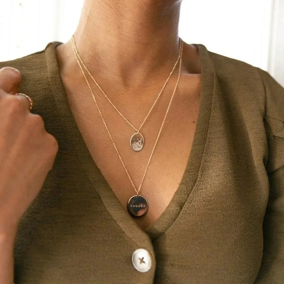 Capricorn Boho Beaded Gold Zodiac Disc Necklace - Picture 6 of 12